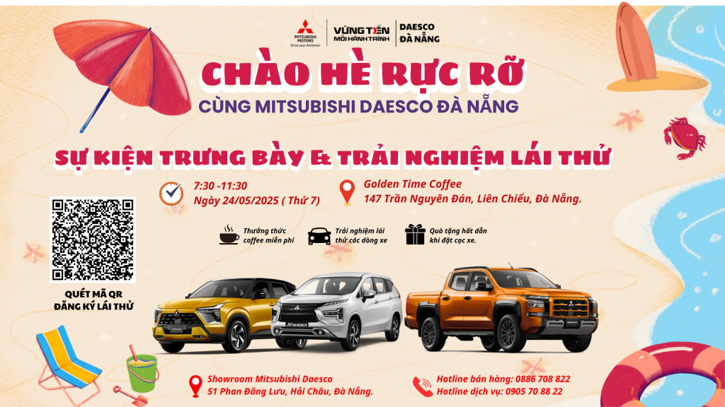 Sự Kiện Lái Thử Xe Mitsubishi Đà Nẵng Ngày 24/05/2025 – Trải Nghiệm Thực Tế, Ưu Đãi Hấp Dẫn